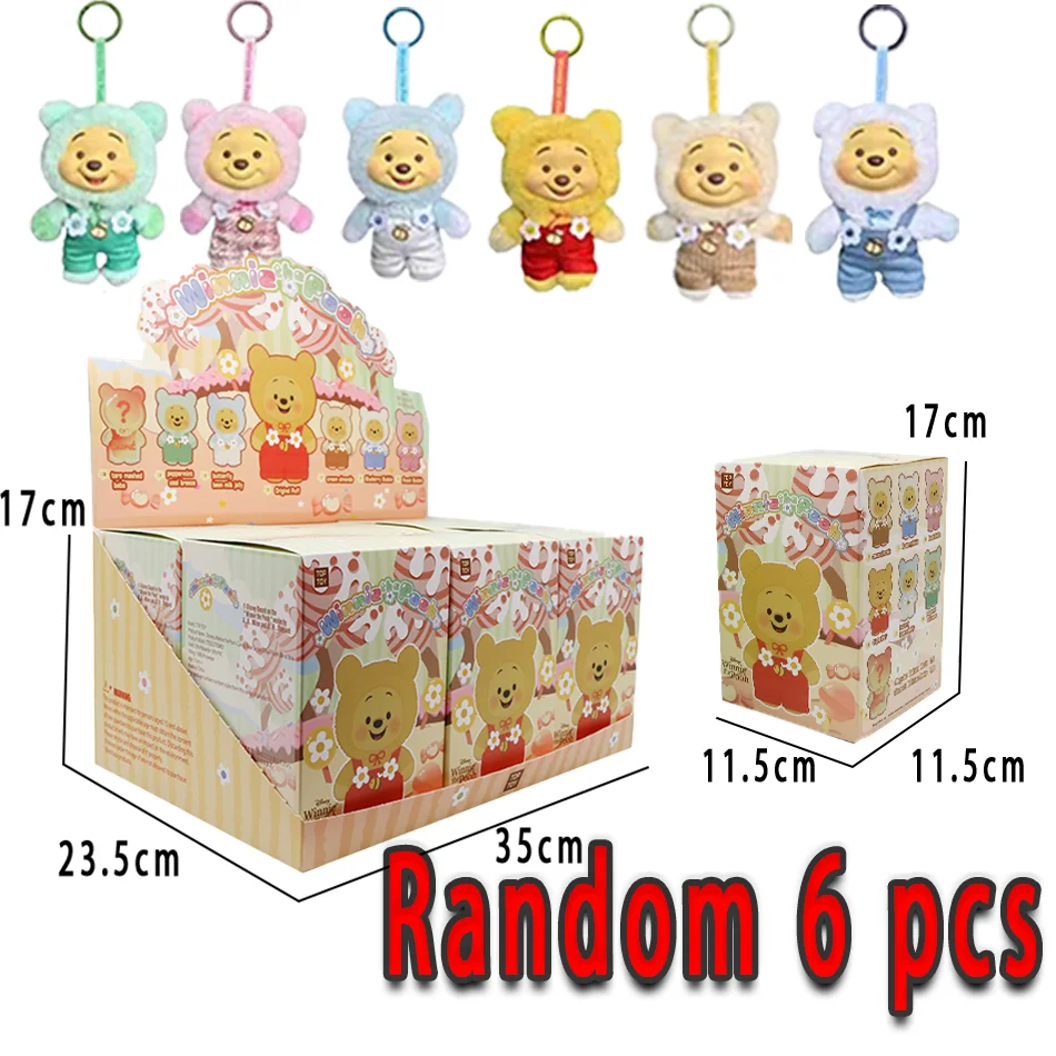 

Винни-Пух, конфетная серия, периферийная слепая коробка, загадочная коробка, кавайная виниловая подвеска для лица, кукла-медведь Pupu, игрушка, подарки