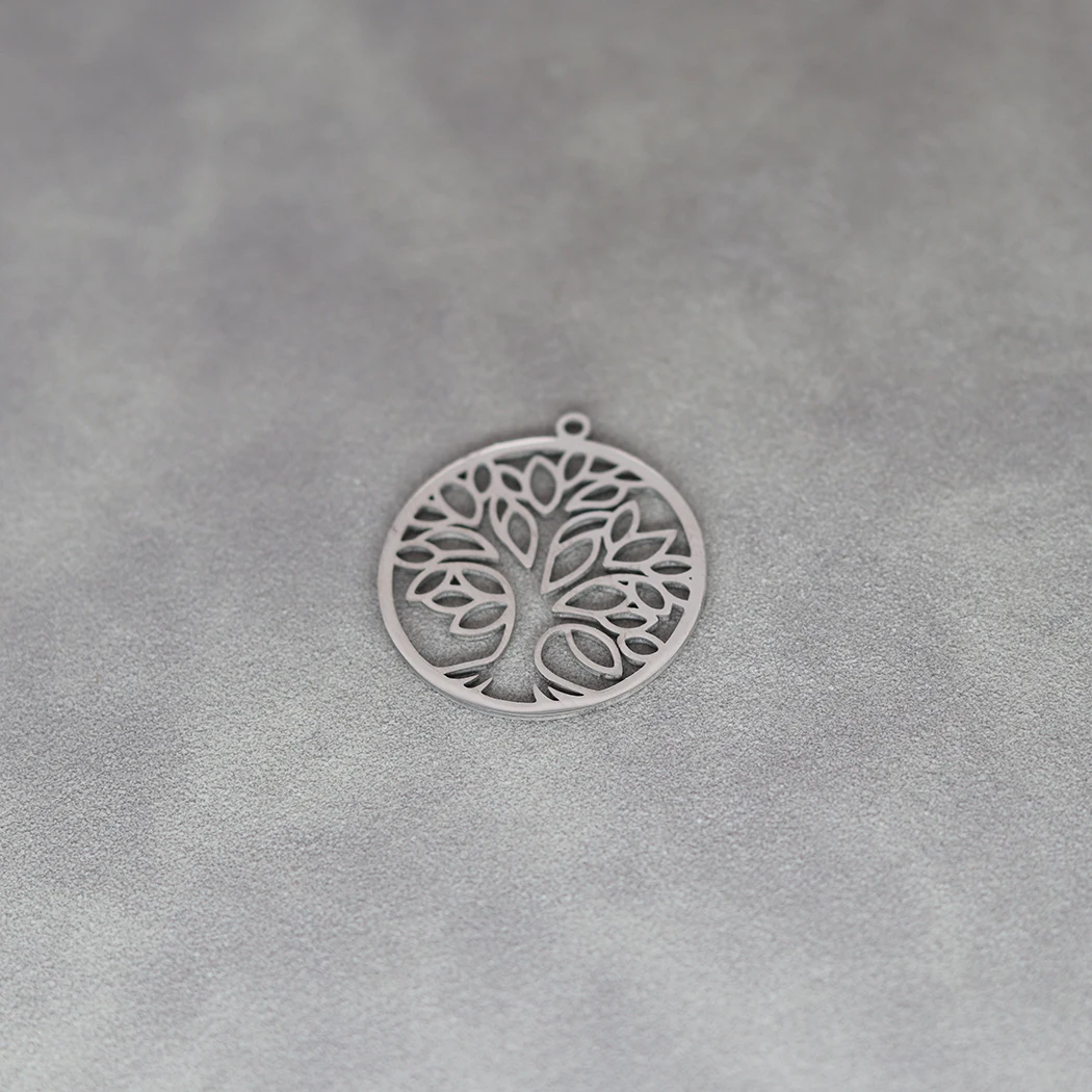 Pendentif arbre de vie en acier inoxydable, 3 pièces/lot, breloque creuse pour collier à faire soi-même, breloques pour bijoux, fournitures exécutives, matériaux faits à la main