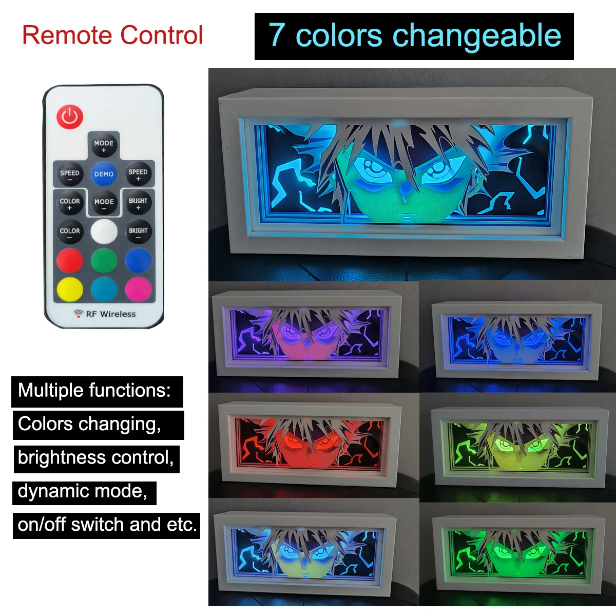 Remote control color changing Light Box Anime Paper Cut Sensor light Led 센서등 3D Shadow Lamp Carving Decoration Gift