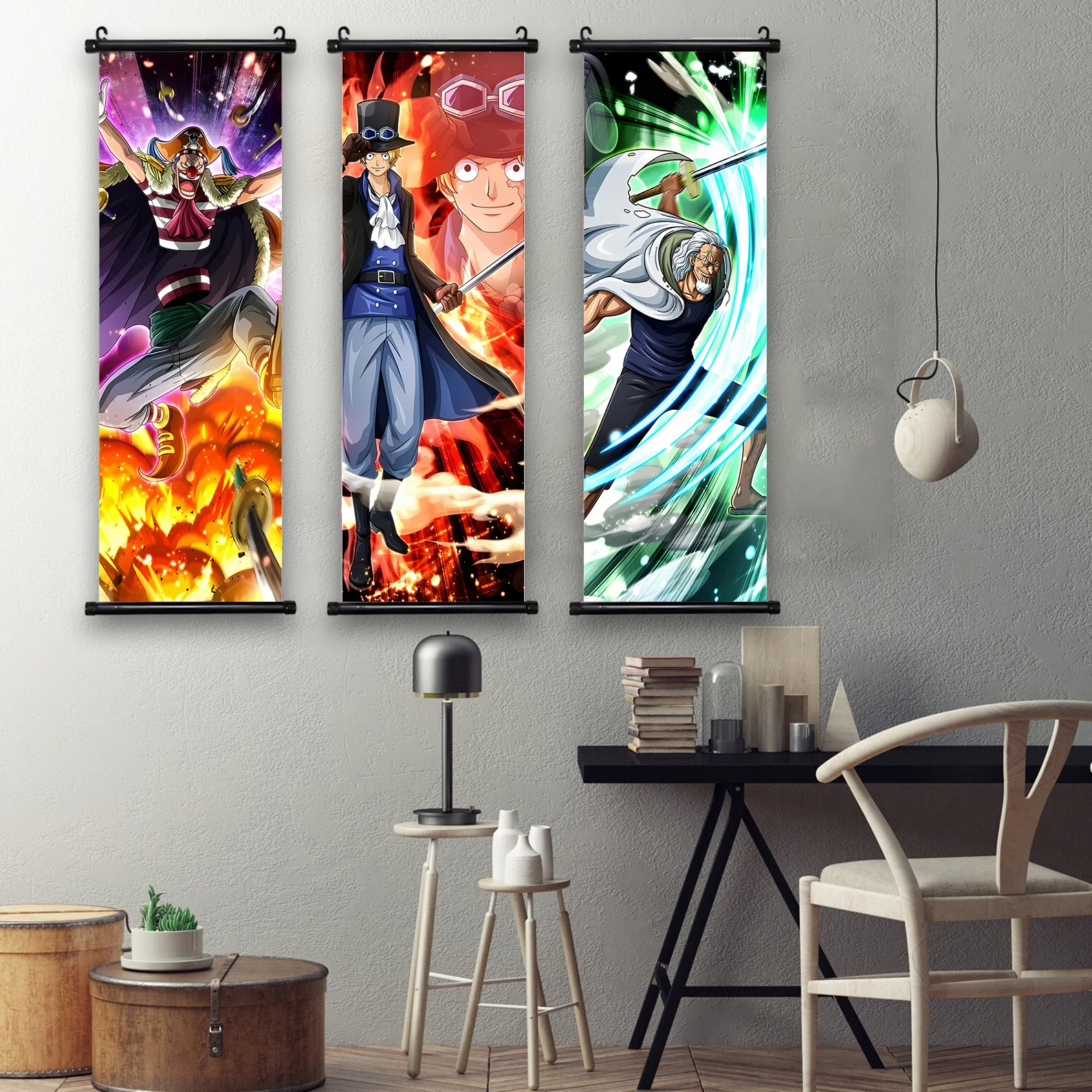 ONE PIECE Anime Luffy Hanging Scroll Poster Comic Wallpaper Kaido‌‌ Home Decoration Zoro Art Gift Wall Artwork Ace Canvas Decor