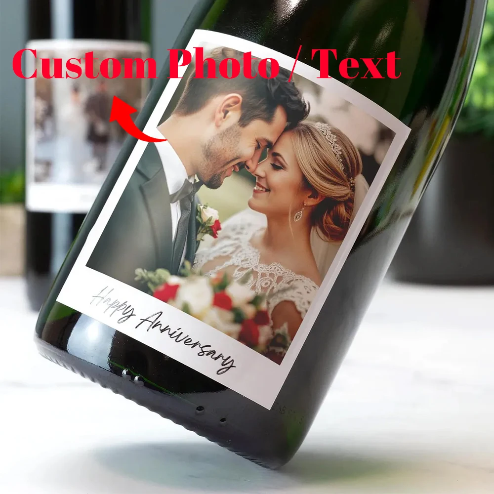 Custom Wedding Wine Bottle Labels, Floral Gift Box Decorations with Pearl Embellishments,Wedding Party Sealing Decals Stickers