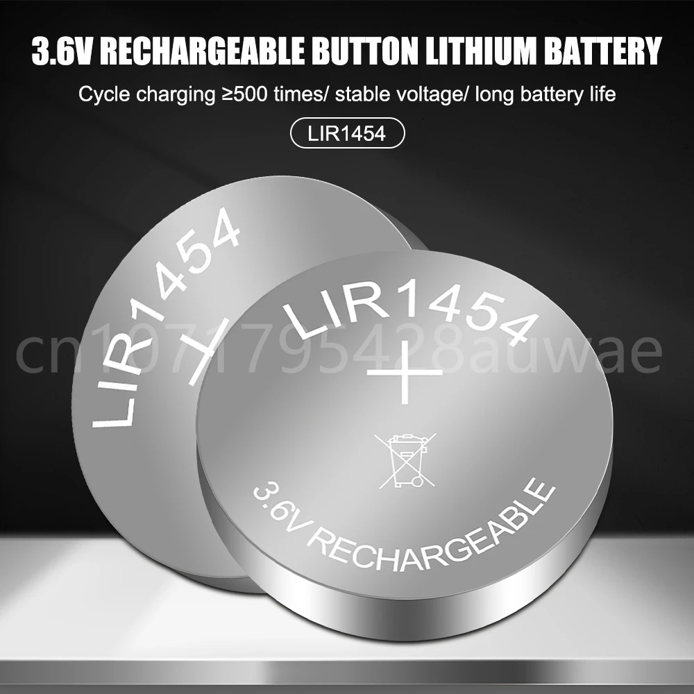 1-5PCS LIR1454 LIR 1454 3.6V Lithium Li-ion Rechargeable Battery for TWS Bluetooth Headset Smart Watch Bracelet CR1454 ICR1454S