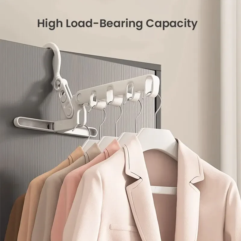 Foldable Travel Clothes Hanger Portable Folding Drying Rack 5 Holes Hotel Camping Trip Space Saving Hanging Organizer