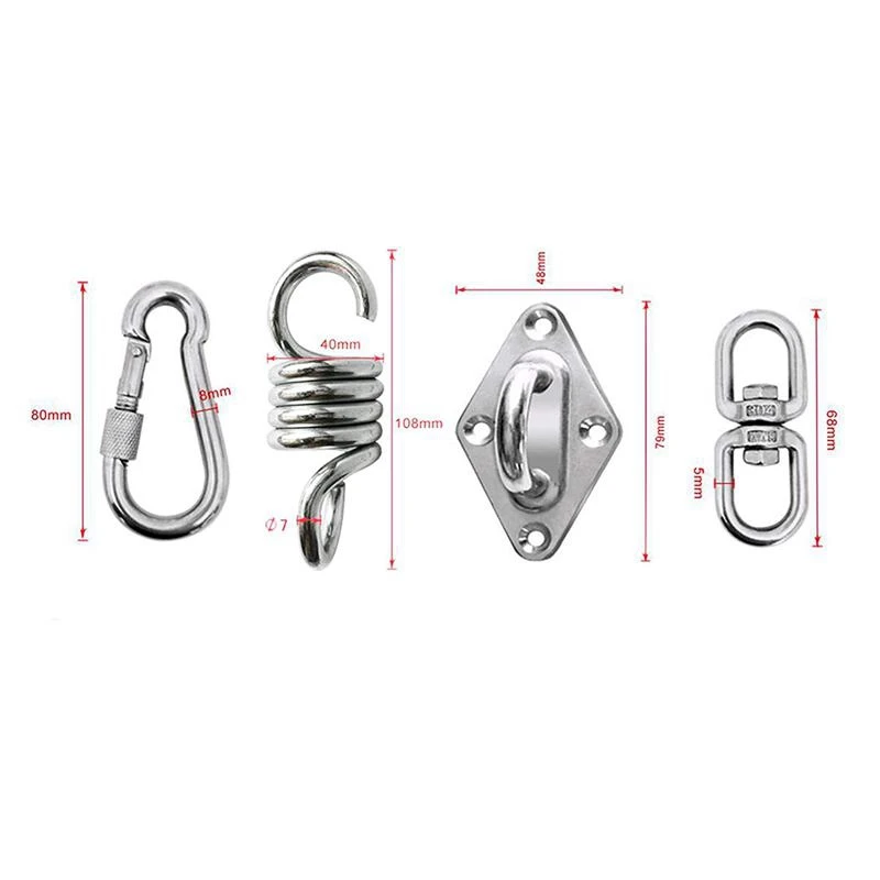 

2Pcs Swivel Hooks for Hammock Swing Chairs Stainless Steel Hanging Seat Accessories Kit for Ceiling/Indoor/Outdoor