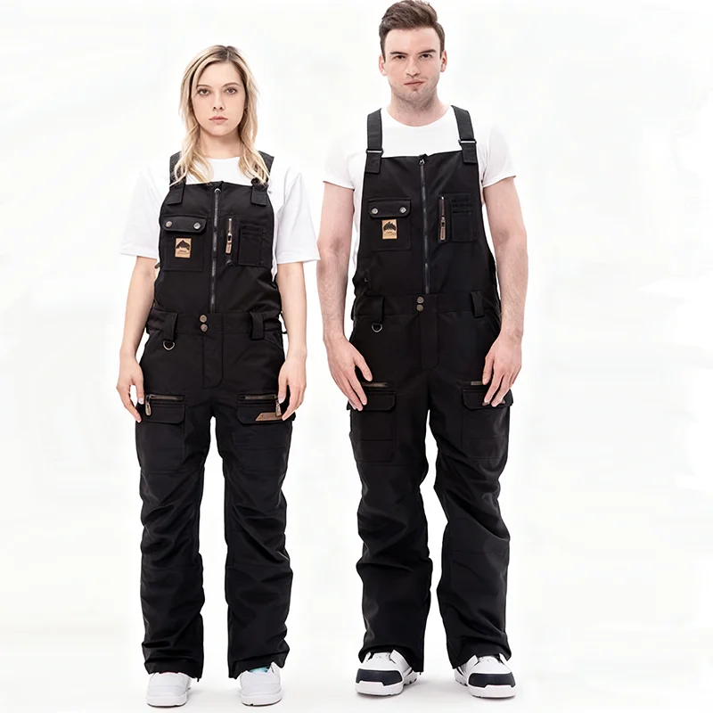 STLF الرجال النساء الدافئة والرياح تزلج بانت التمويه فضفاض حجم كبير وزرة رياضية لركوب الدراجات والتزلج على الجليد الحمالات Tro