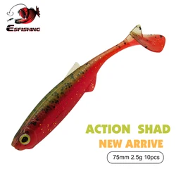 KESFISHING Fishing Soft Lure Action Shad 75mm plastic bait saltwater fishing swimbait perch pike trout