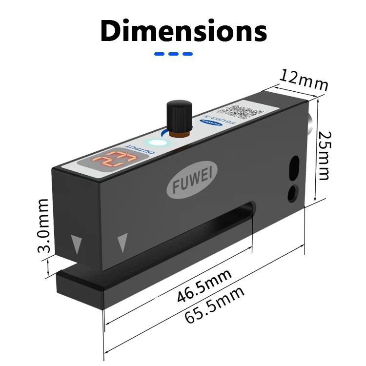 FGU03-S dedicated photoelectric sensor for adhesive labeling machine slot type non transparent label sensor