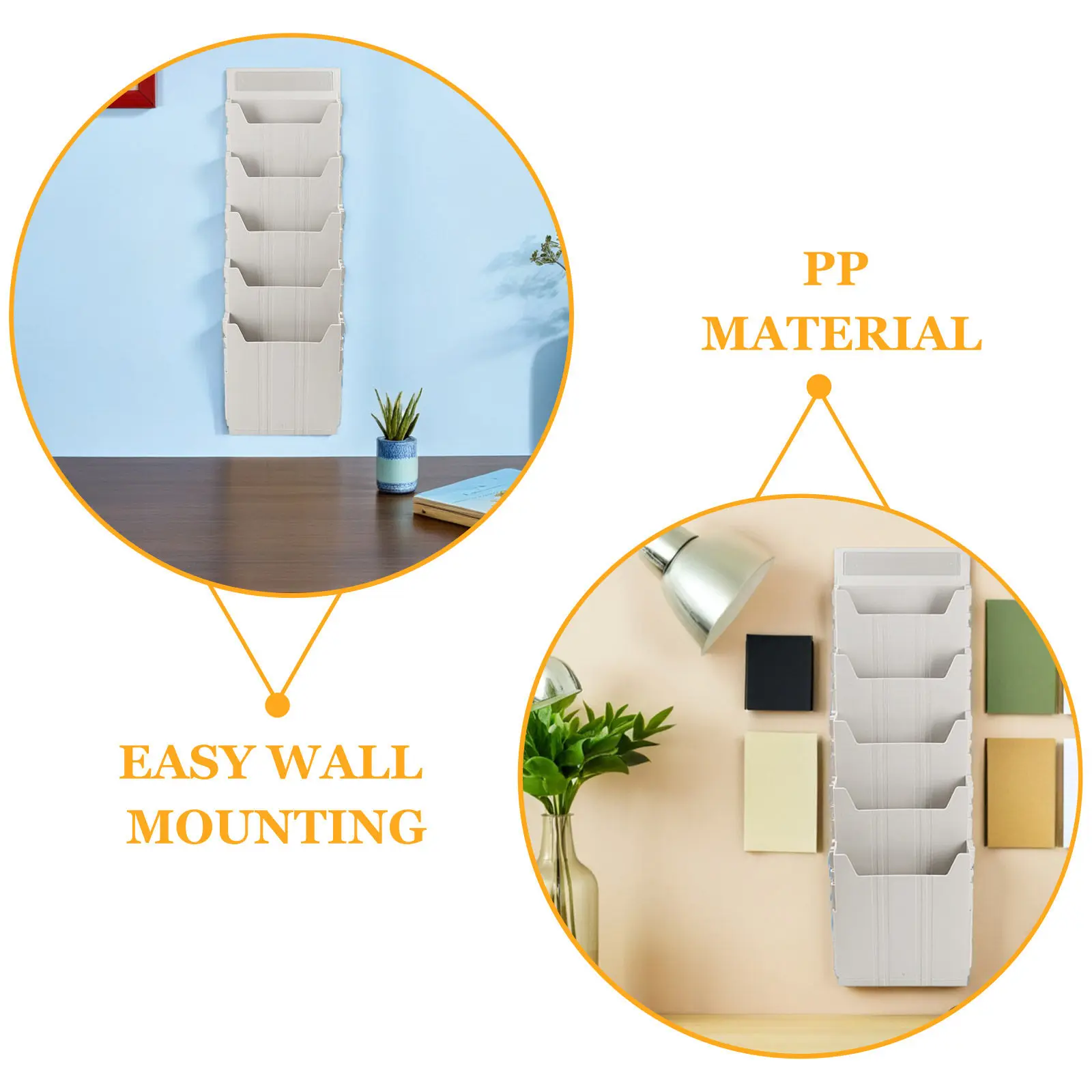 Wall Mounted File Organizer Adjustable Slots Office Storage Rack Magazine Holder Wall Document Holder Hanging File Sorter