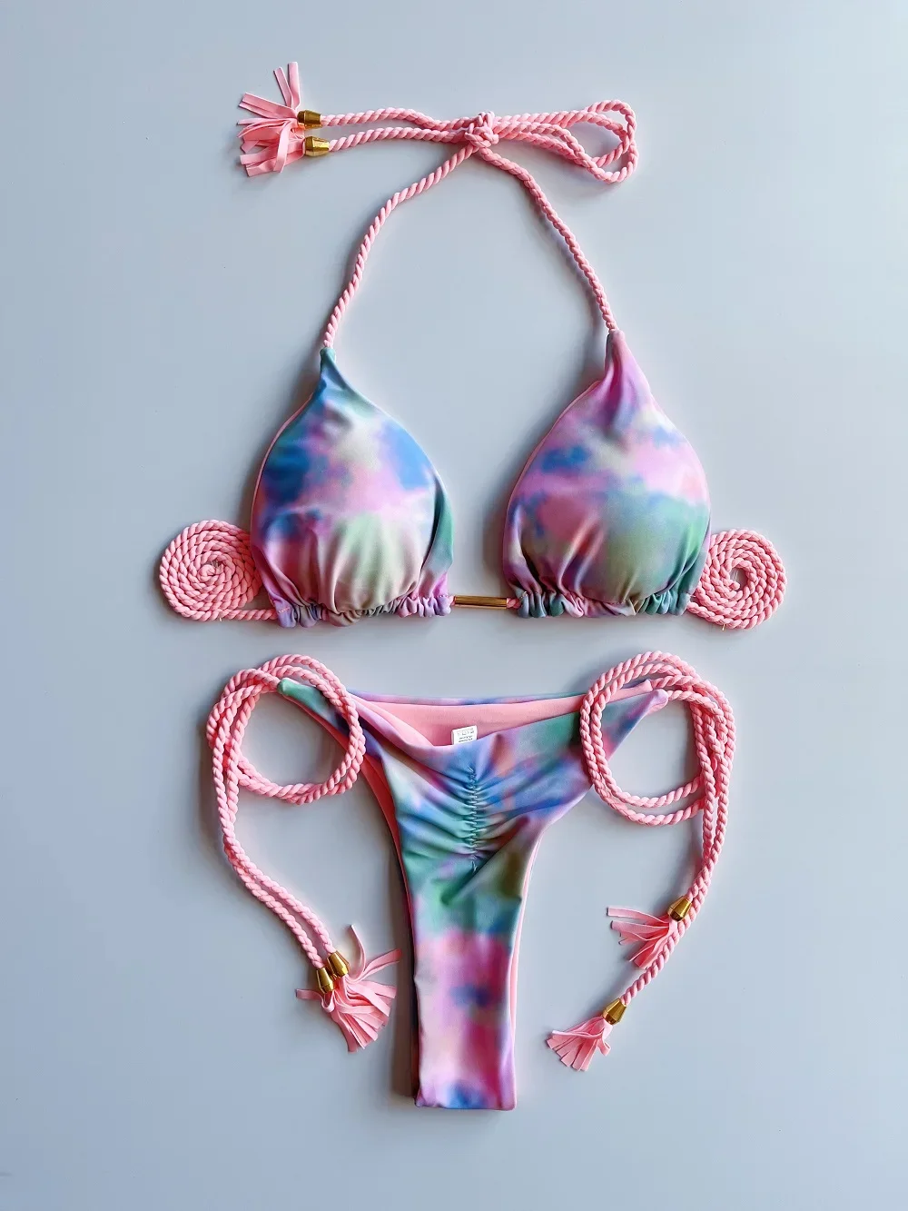 

RUOTONSEPT сексуальный женский купальник плетение веревки бандажный комплект бикини из двух частей треугольный купальник купальный костюм бразильские бикини