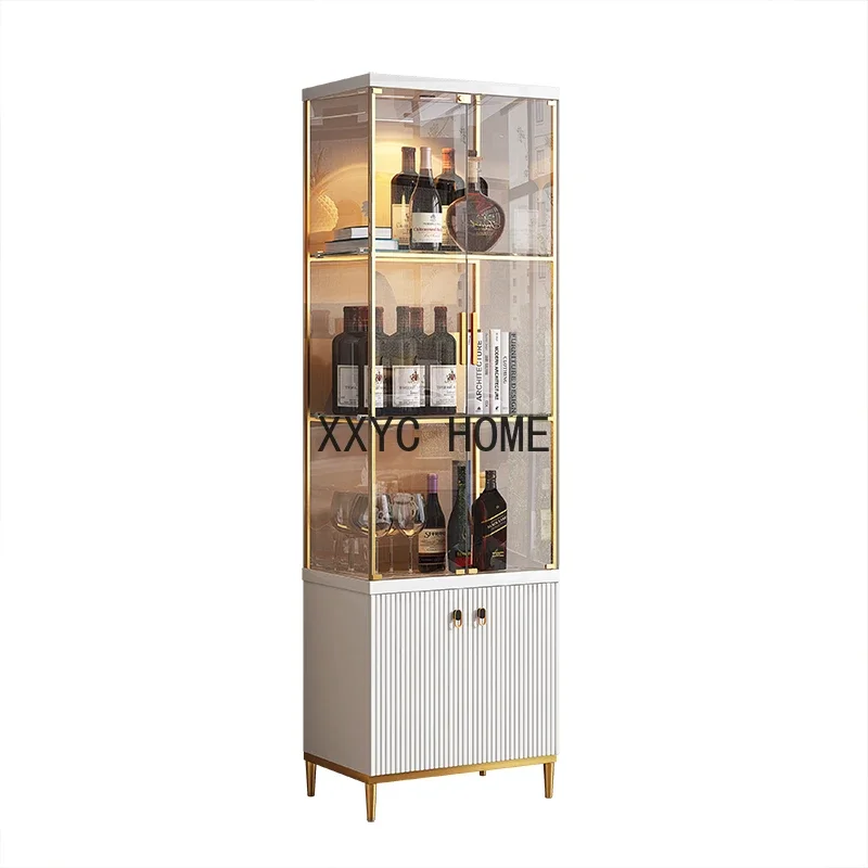 Armoire à vin de luxe italienne, présentoir de rangement moderne en verre trempé, étagère à vin, meubles de Bar Stojak Na Wino KMWC