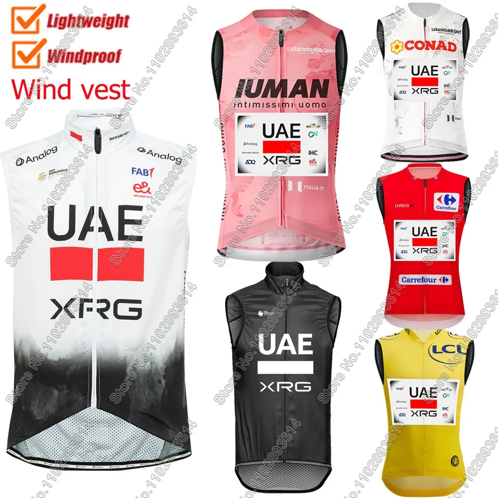 

Ветровой жилет команды ОАЭ 2025 Tadej Poga 데 Велосипедный жилет Ветрозащитный легкий гоночный шоссейный велосипедный трикотаж без рукавов MTB Maillot Ropa