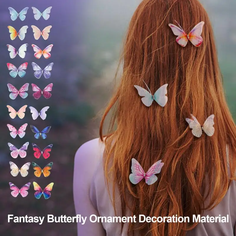 Realistic Butterflies 20pcs Tiny Butterflies For Crafts Butterflies Decorations For DIY Making Decorative Headgear And More A