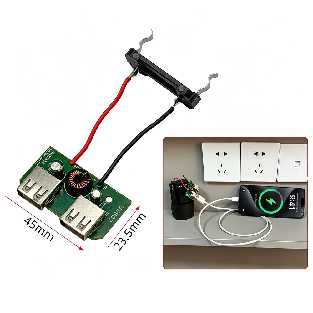 For 16.8V For Battery Packs Dual USB 5V Output Adapter For mobile Phone Power Supply Compact Lightweight Plastic Enclosure