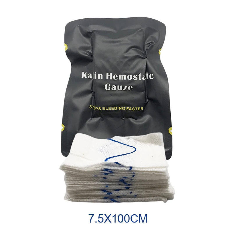 1pc Hemostatic Kaolin Gauze Combat Emergency Trauma Z-Fold Soluble For Ifak Tactical Military First Aid Kit Medical Wound Brace