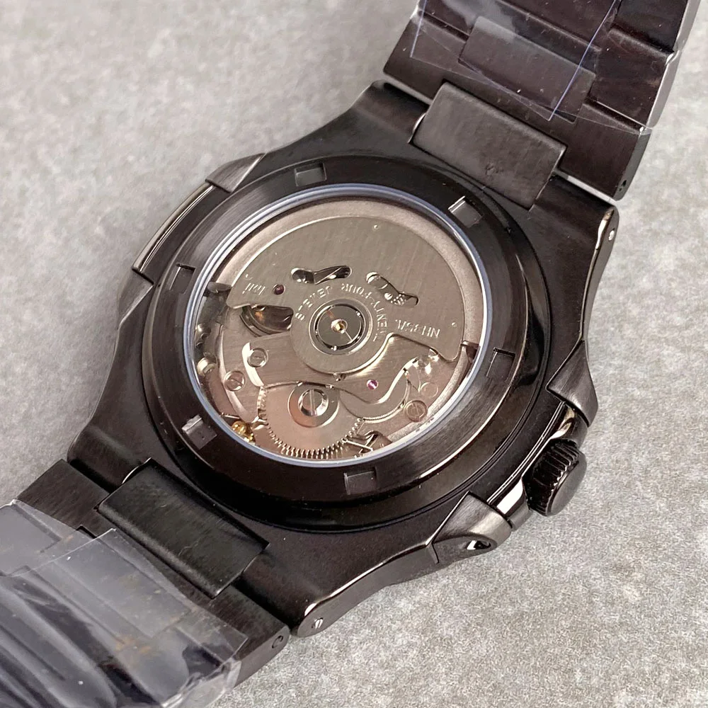 Black PVD Square Nautilus Elegant Style Case 40mm Tandorio Automatic Men Reloj Watch NH35 10ATM Waterproof Sapphire Crystal