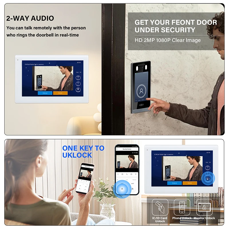 출입 통제 스마트 홈 IP 비디오 도어폰 다세대 오디오 인터콤 도어 비디오 인터콤 투야 인터콤 아파트용