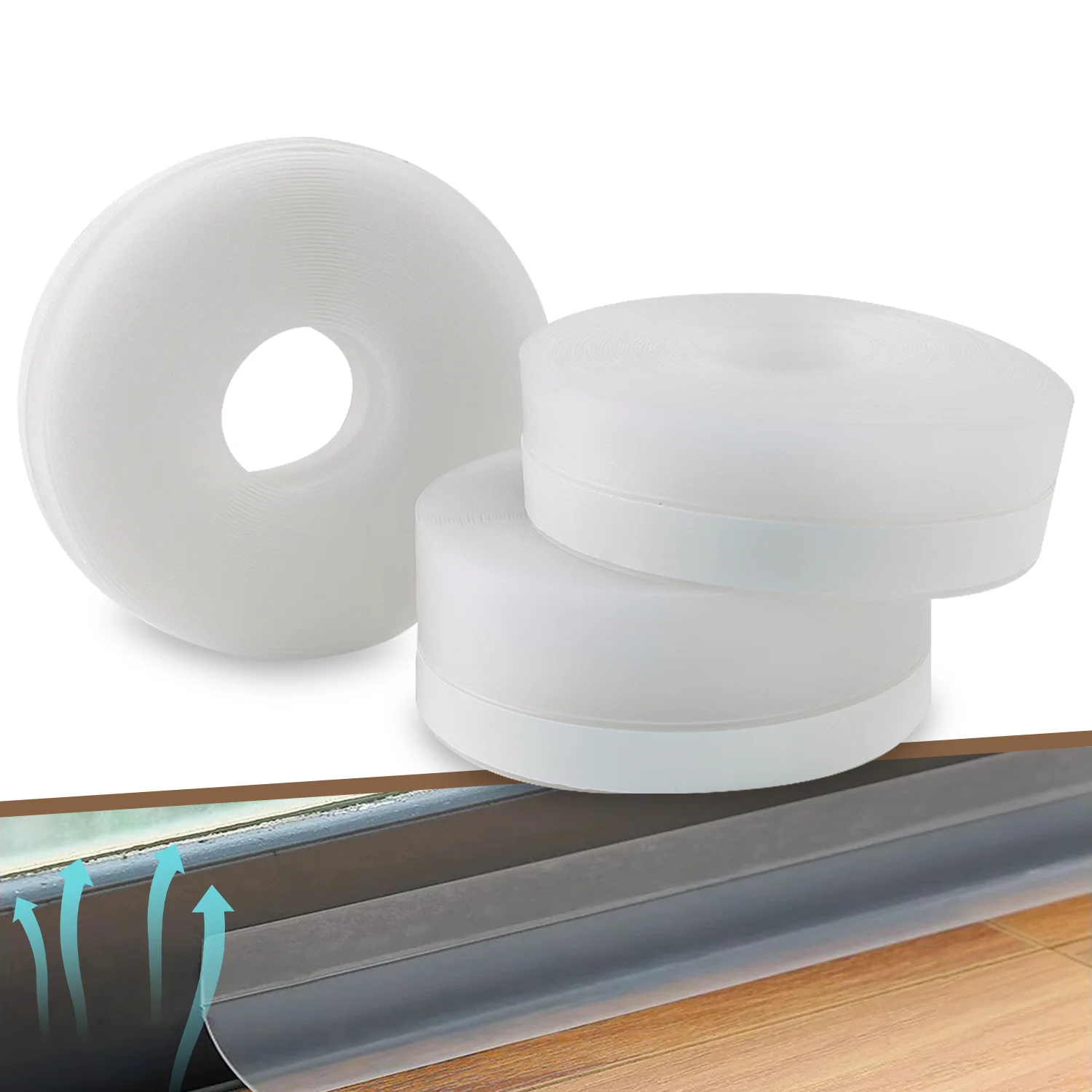 Transparent sealing strip, used for ventilation, waterproofing, sound insulation, doors and windows, shower door bottom and side