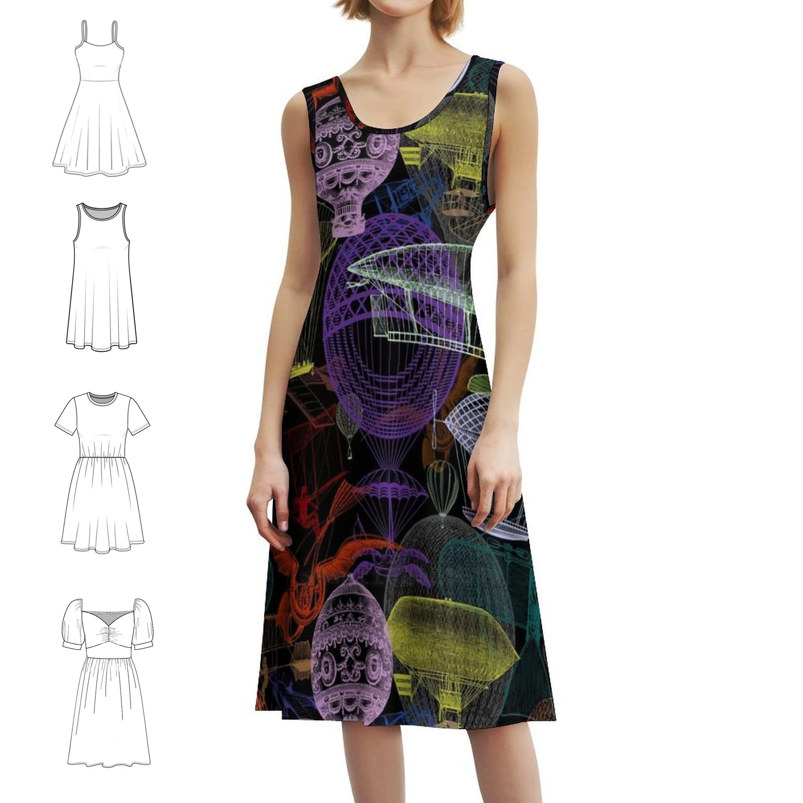 

Airships шикарное платье в стиле бохо, элегантное модное пляжное платье для свадебной вечеринки, стимпанк, воздушное шаровое платье-самолет для девочек