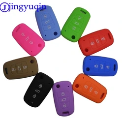 jingyuqin 3BTN Silicone Car Key Cover Case For Kia RIO K2 K5 Sportage Sorento For Hyundai i20 i30 i35 iX20 iX35 Solaris Verna