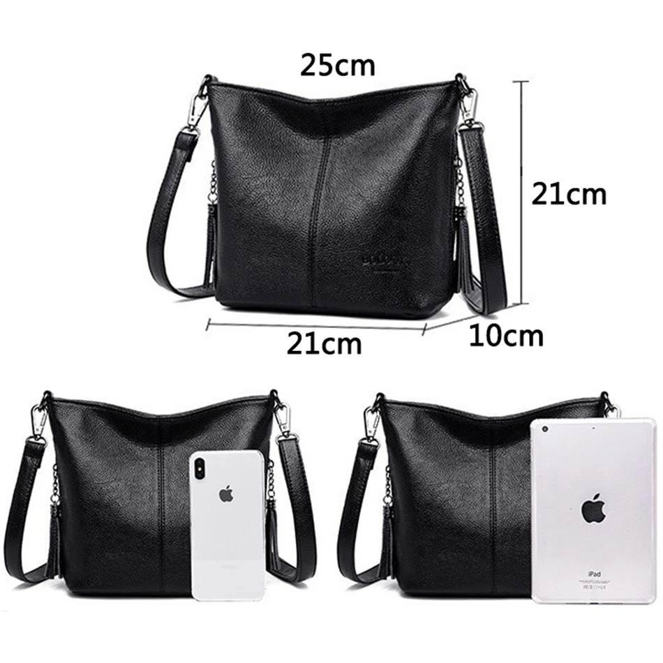 Women Cute Shoulder Bag Leather Waterproof Female Messenger Woman Tote Handbag Bag Simple Solid Color Women Upper Crossbody Bag