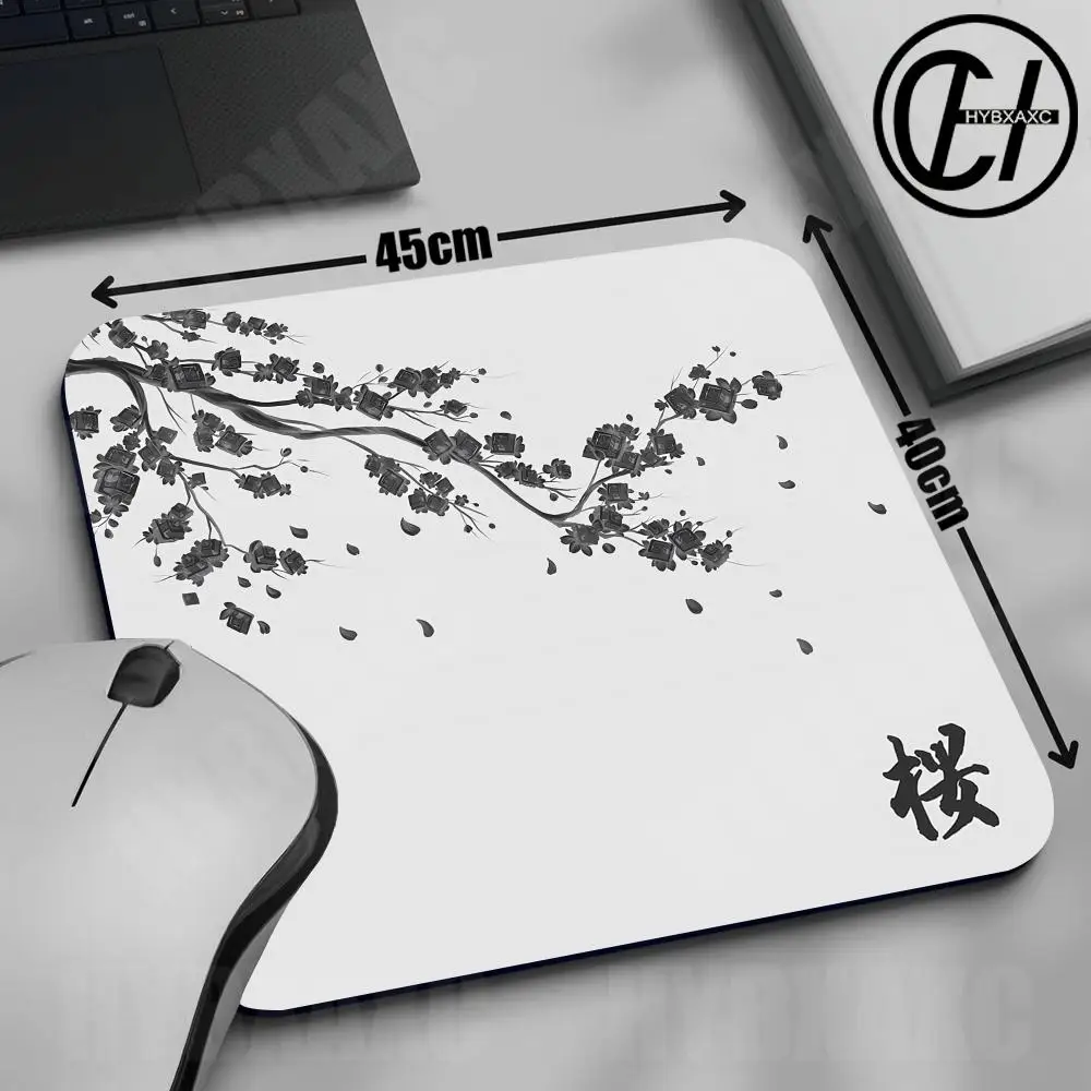 1PC Sakura Small Mouse Pad XS Laptop 500x500MM Non-Slip Edge Lock Square Gaming Office Desk Mouse Pad Gaming Keyboard For Work