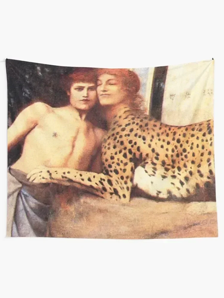 The Caresses, 1896 by Fernand Khnopff - Sphinx Symbolism art Tapestry Things To The Room House Decor Wall Art Tapestry