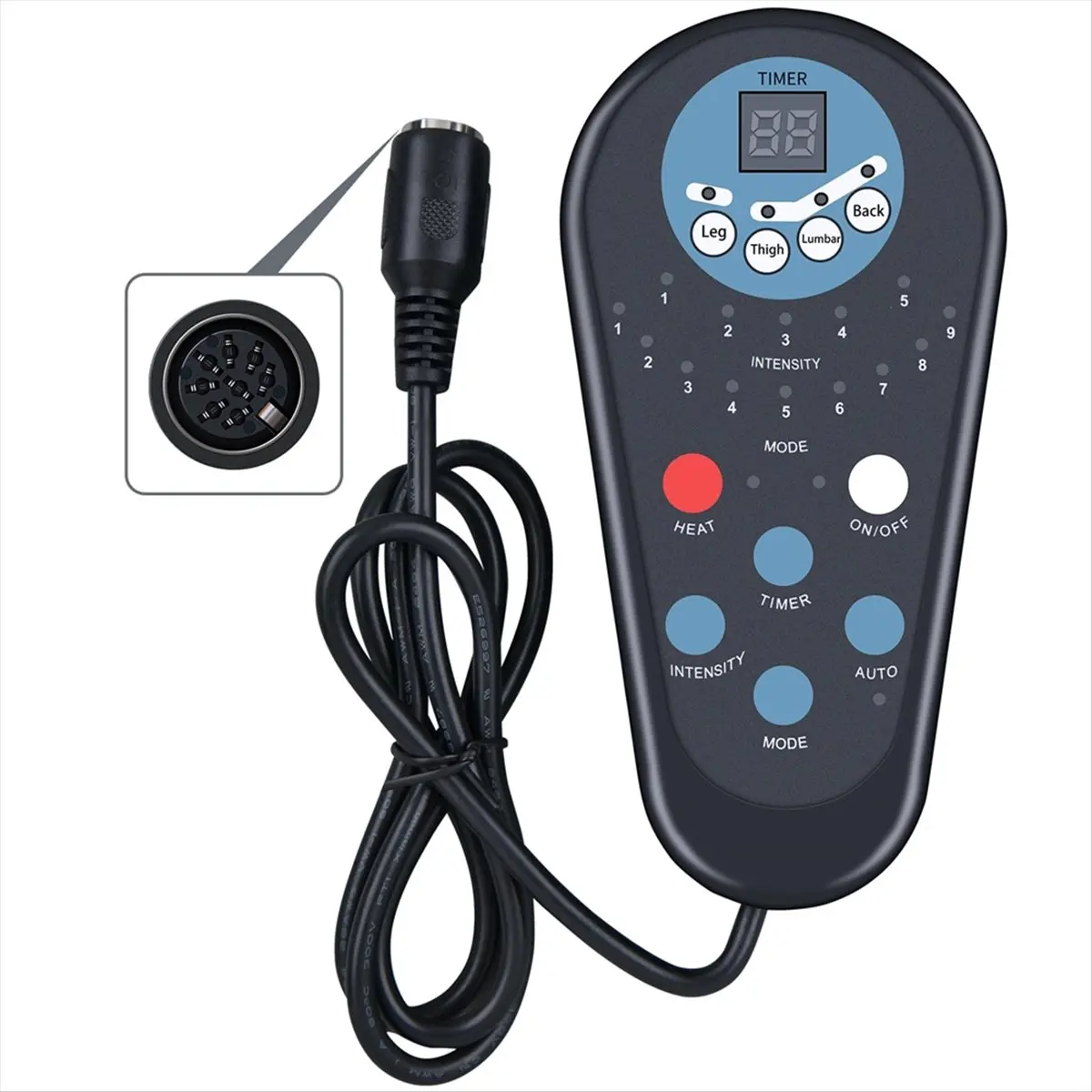 (ABGQ) Recliner Remote Handset Controller Replacement, for Relaxzen Longstreet Rocker Power Recliner, 8 Pin Female Plug Remote