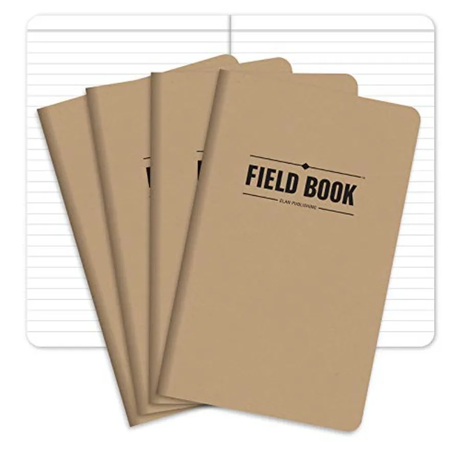

Field Notebook/Journal - 5"x8" - Kraft - Lined Memo Book - Pack of 4