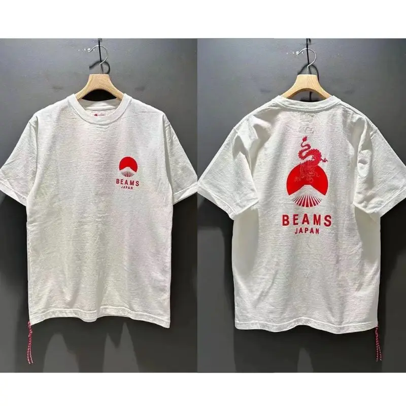2026 Oversized Graphic Cotton T‑Shirt For Adults Kids Japanese Tiger Rising Sun Double Sided Print Streetwear Short Sleeve Tee