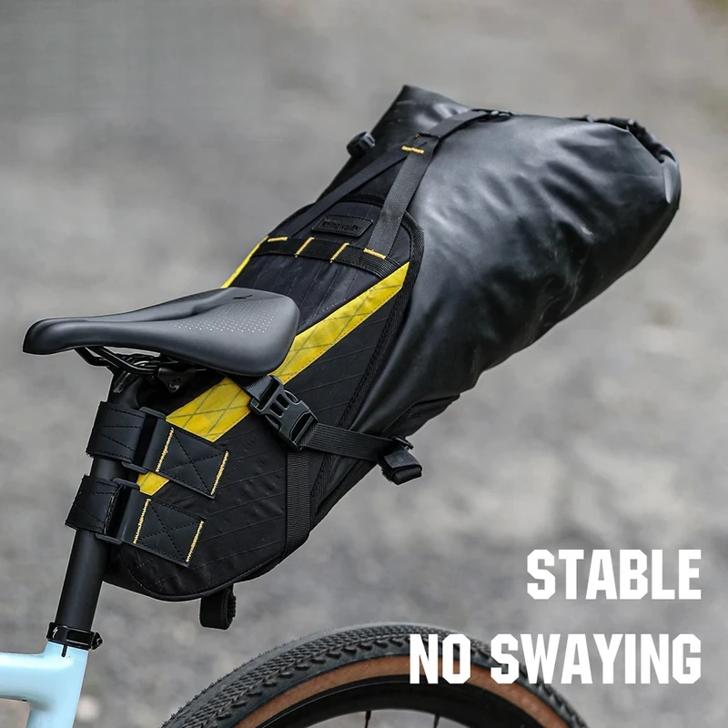 Bike Tail Bag Waterproof 14L Bicycle Saddle Pannier Bag Stable Bikepacking Cycling Travel Luggage Bag Bike Accessories