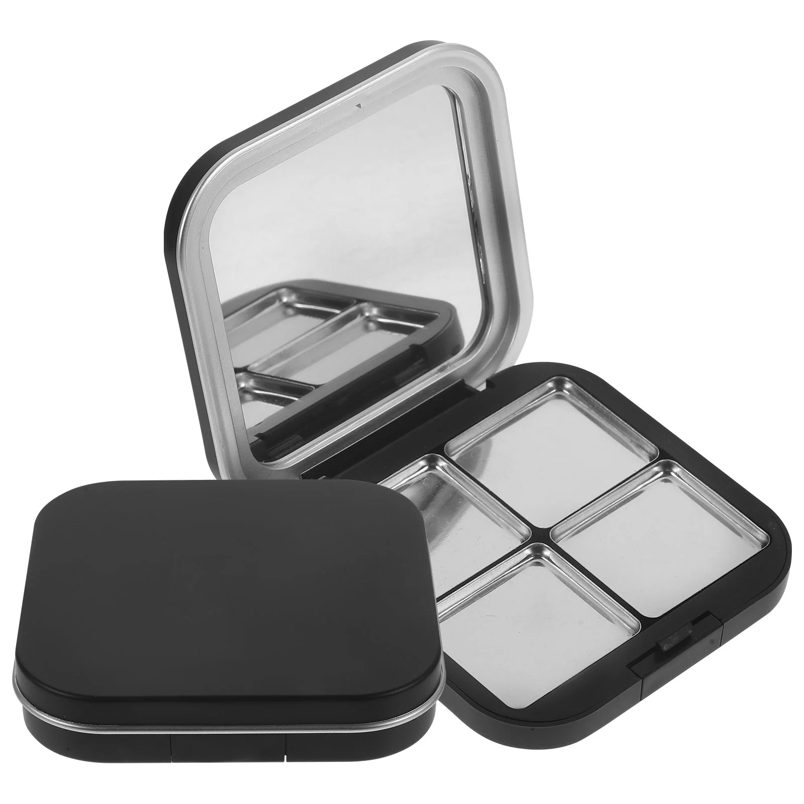 2 Pcs Pocket Eye Shadow Box Travel Powder Makeup Pallets Iron Empty Eyeshadow Palettes