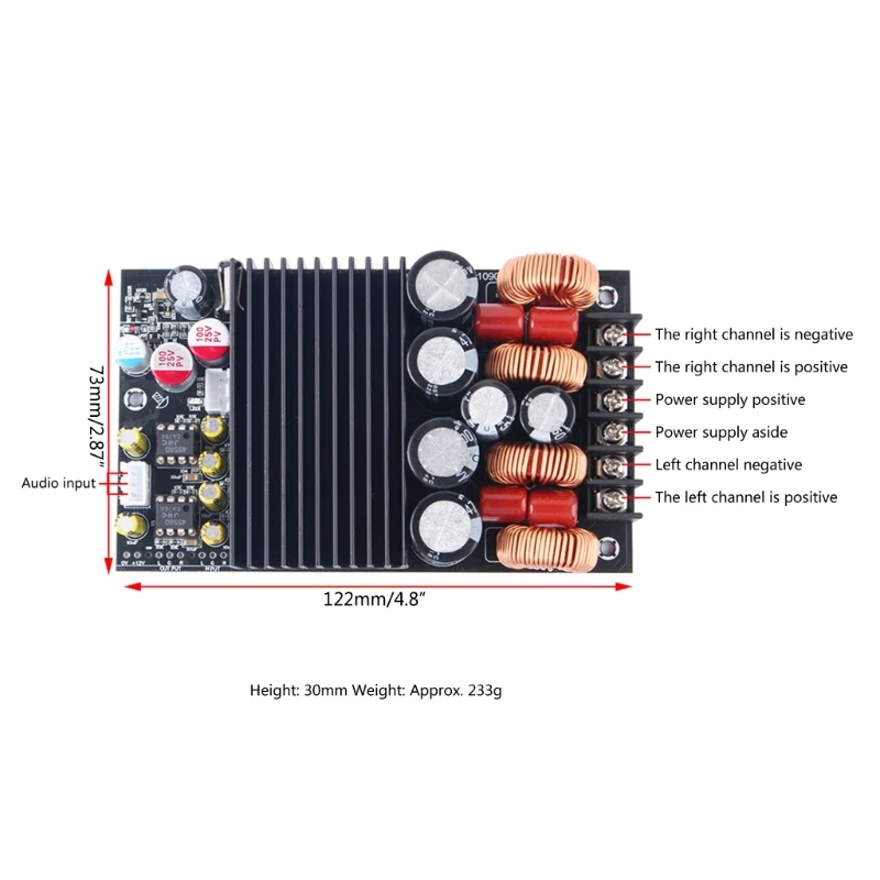 Placa amplificadora DC19-50V TPA3255, placa amplificadora de potencia Digital, 300W + 300W Clase D, módulo estéreo de 2,0 canales de alta potencia