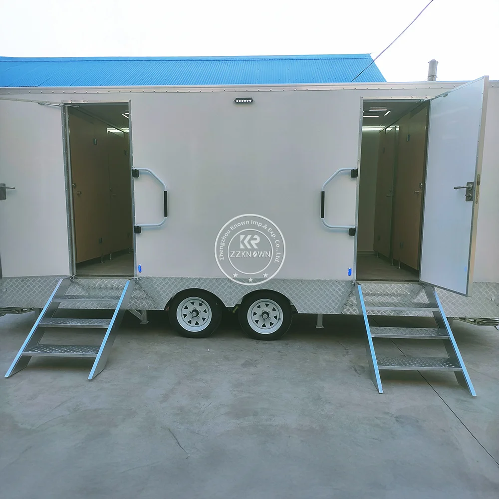 

Luxury Eco-friendly Customizable Versatile Portable Restroom Trailer Toilet Case Cabin Portable Mobile Toilet Trailer For Sale