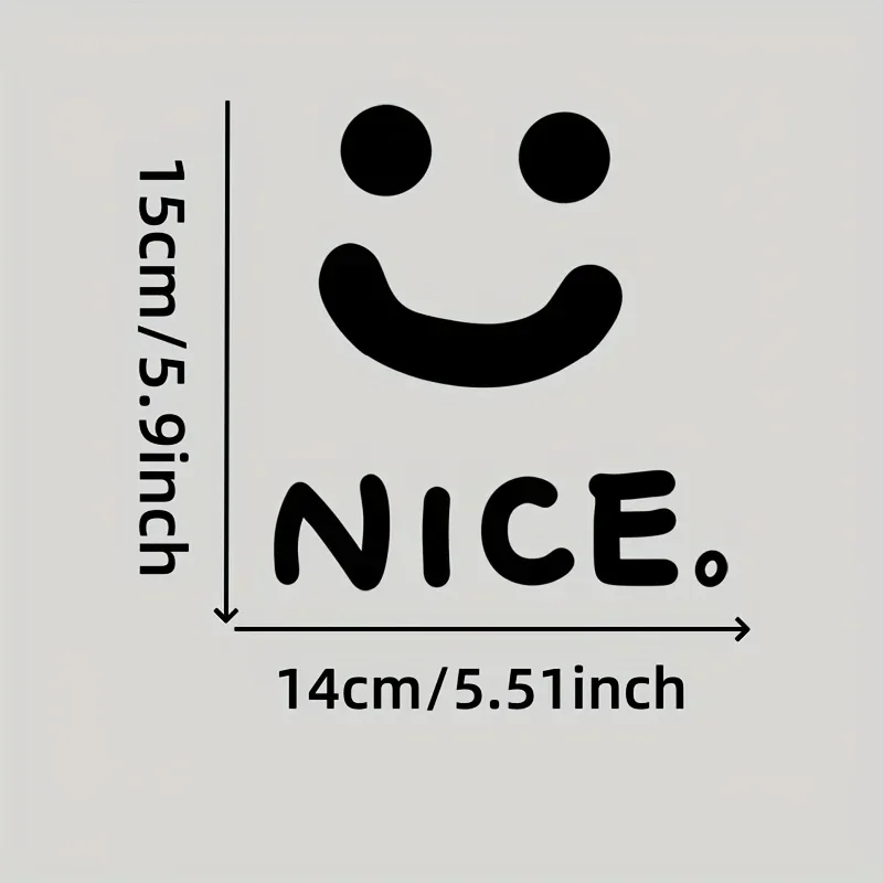 

1 шт., наклейка с веселым смайликом «NICE», водонепроницаемая съемная виниловая наклейка для ноутбука, автомобильного снаряжения, положительный декор