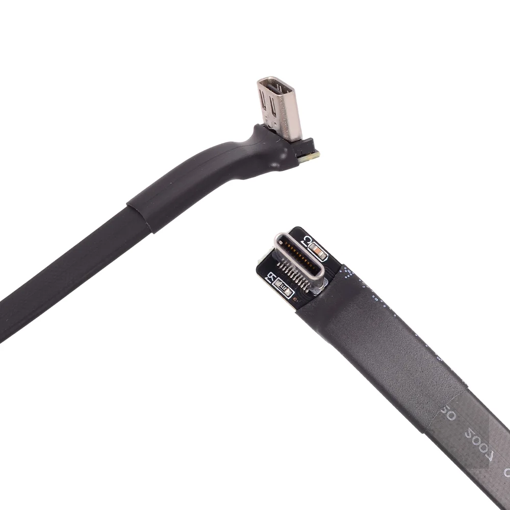 FFC USB 3.1 Gen2 10Gbps Type C To Type C Flat Ribbon Cable USB 3.1 Female Male Type-C FPV Aerial Fold 90 Degree Photography Cord