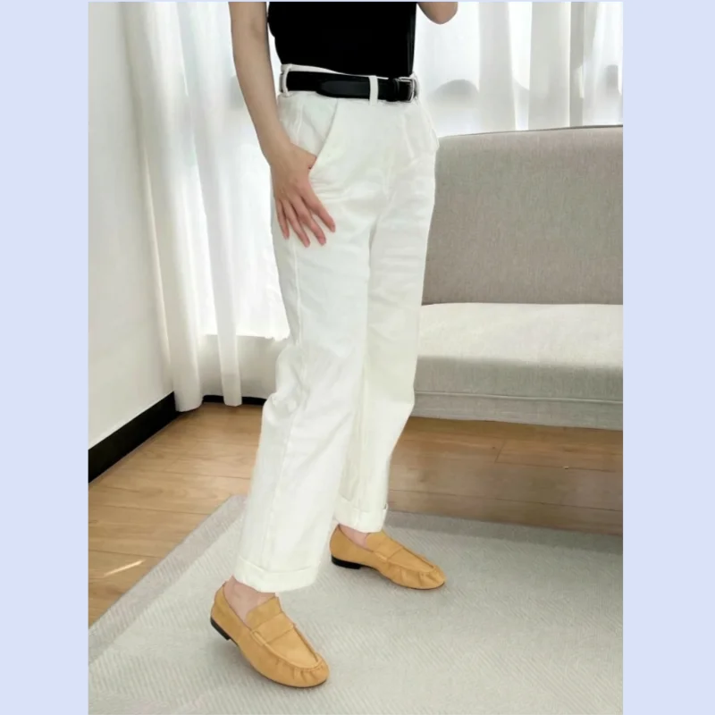 Old Money Style French Women's Low Heel Wrinkle Comfortable Inner Height Increase Commuter Leather Le Fu Single Shoes