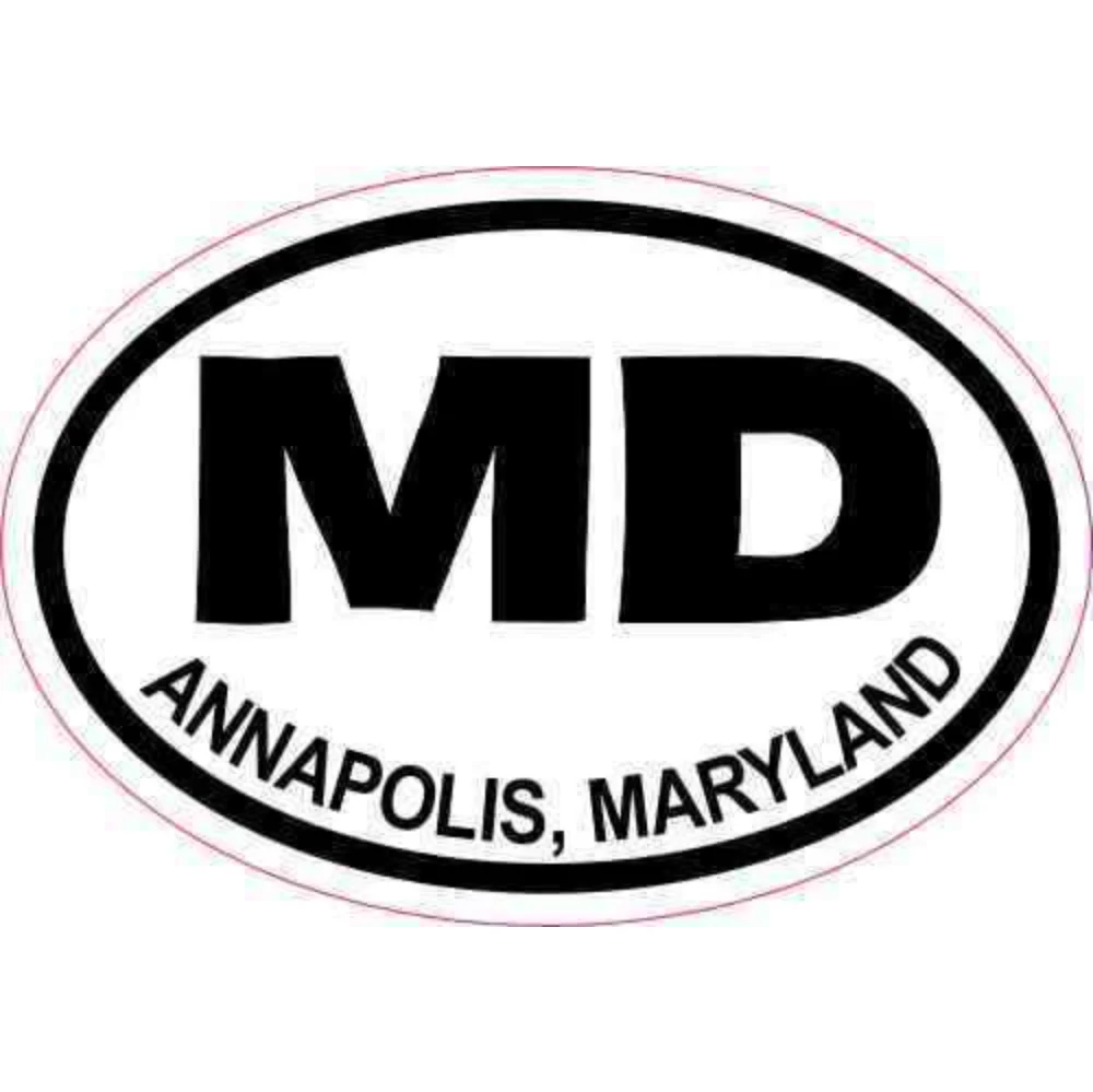 Oval MD Annapolis Maryland Car Sticker Decorative Decal For Rear Window Travel Souvenir Decoration Automotive Accessories