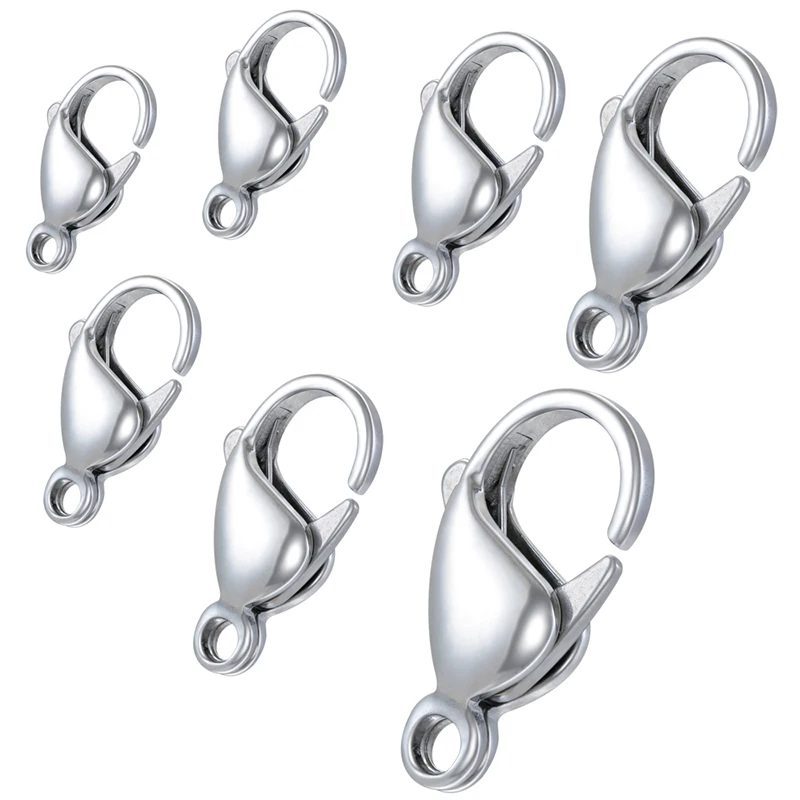 

10pcs/lot Mirror-Polished Stainless Steel Lobster Clasps 10-17MM DIY Jewellery Findings Suitable for Necklace Bracelet Making