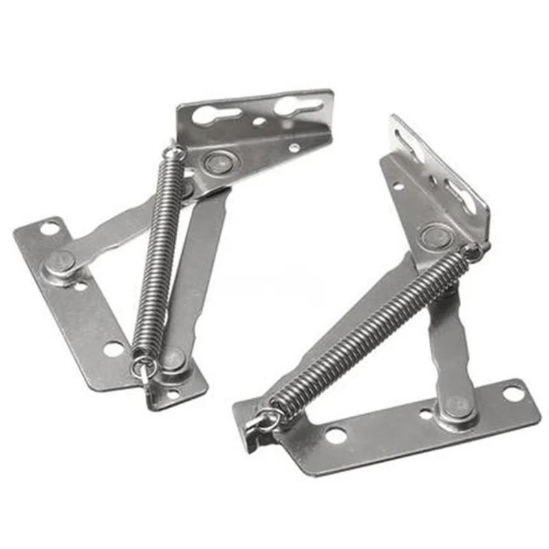 2pcs 80 degree Sprung Hinges Cabinet Door Lift Up Stay Flap Top Support Cupboard Kitchen