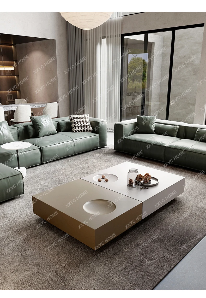 X Modern Simple Living Room Household Square Coffee Table Combination Minimalist Light Luxury Modern Creative