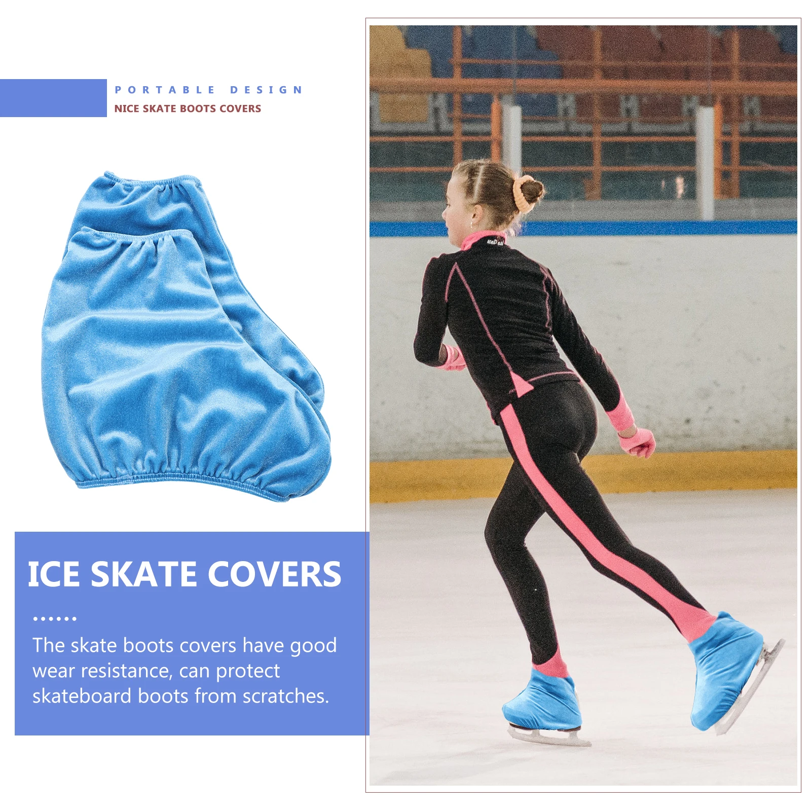 

1 пара чехлов для ботинок для фигурного катания, защитное снаряжение для фигурного катания, прочный полиэстер для путешествий, домашнего использования, защита от царапин