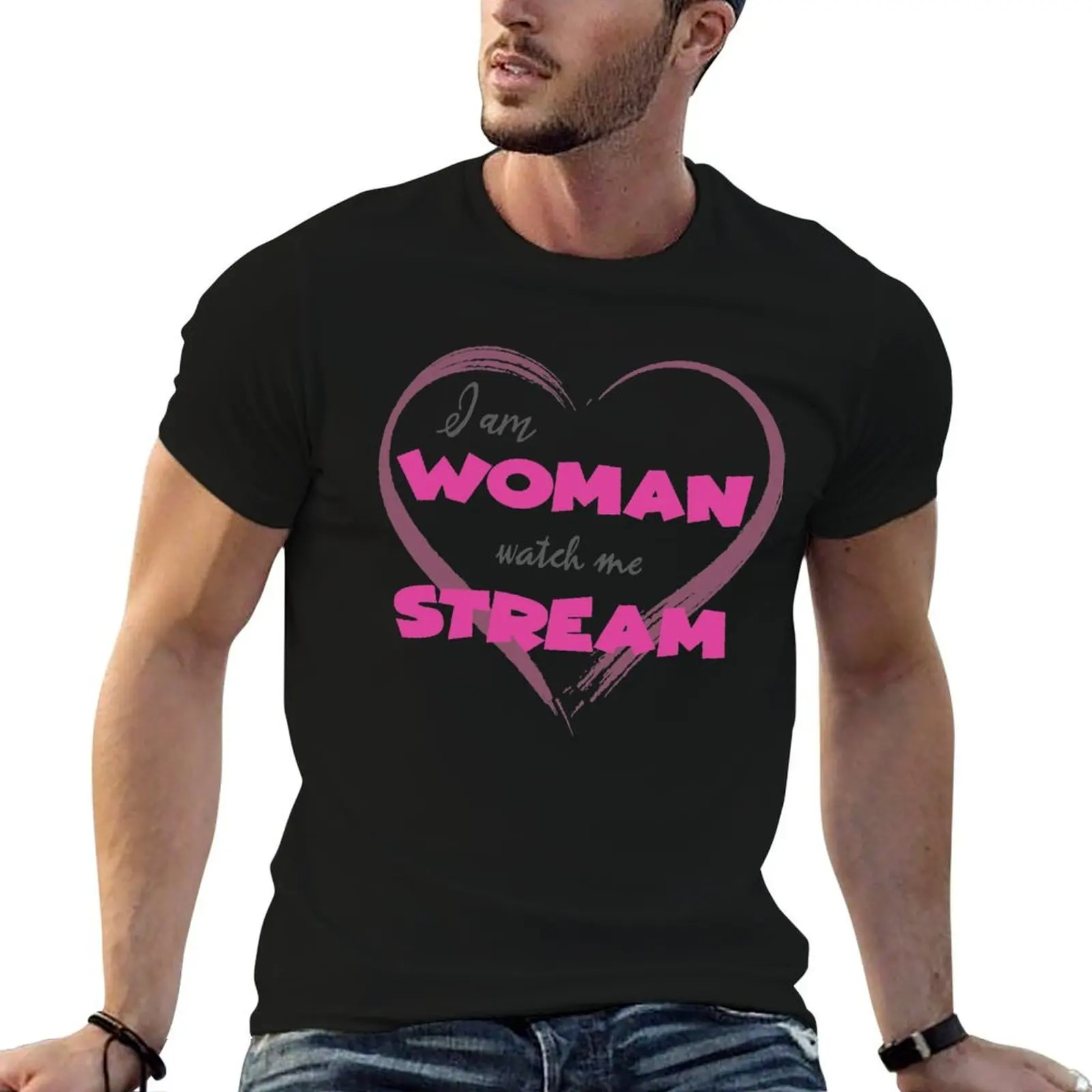 Supporting Woman Streamers T shirt Design T-Shirt man t shirts for men t shirts designer T-Shirt
