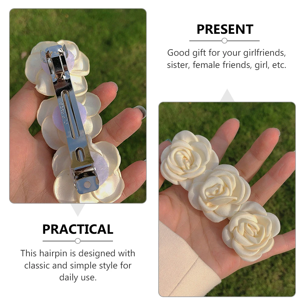

2pcs Camellia Hair Clips Premium Elegant Women Flower Hairpin Accessories Stylish Daily Party Wedding Decoration Gift Female