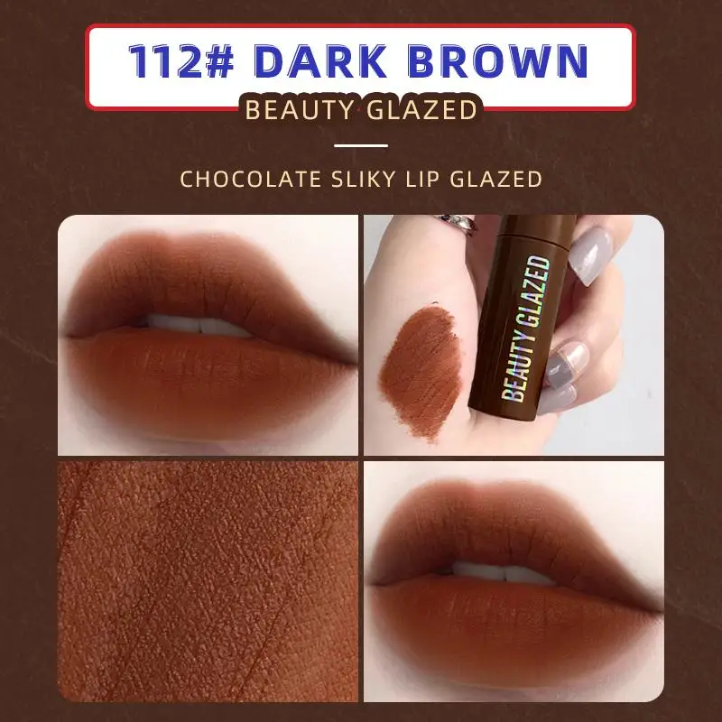 Colors Matte Liquid Lipstick Waterproof Long Chocolate Lip Gloss Lint Tube Makeup Cosmetics Girlfriend Gift Lipsticks Makeup