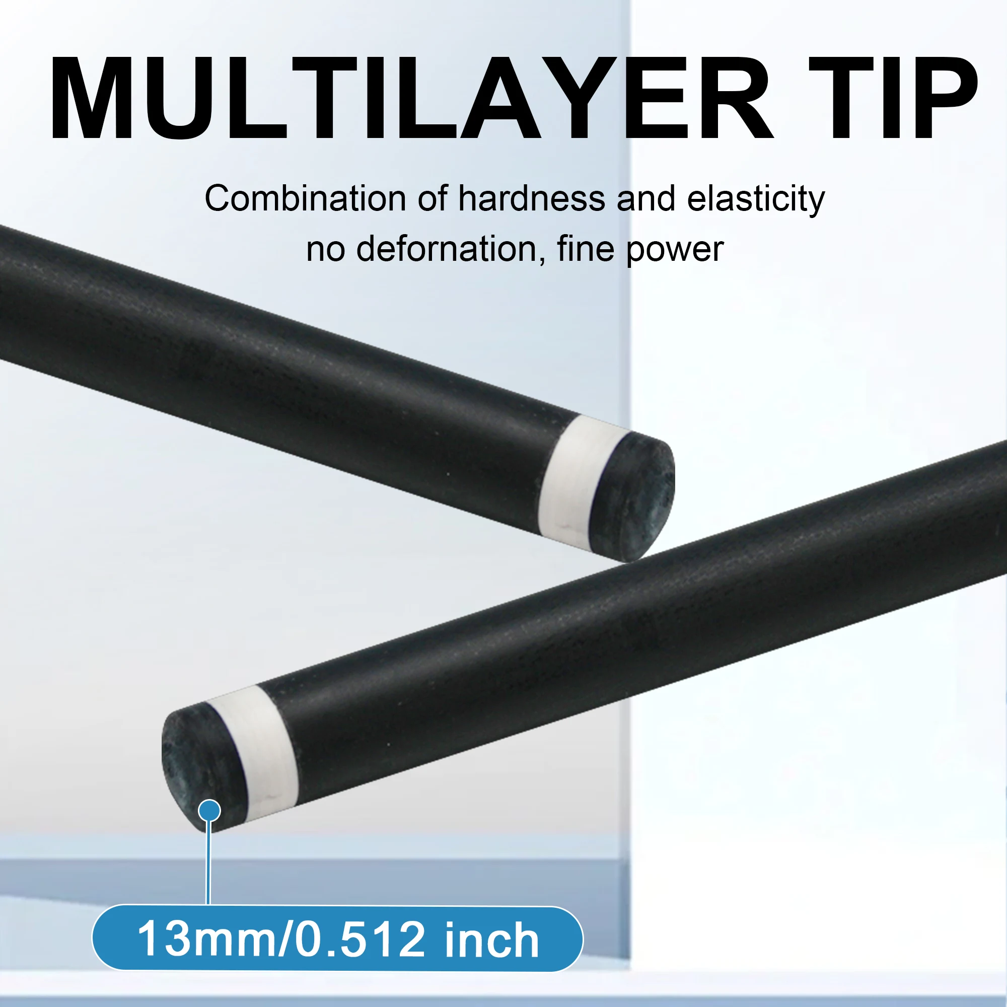 Tako Original Fiberglass Forearm for Billiard Cue - Slow 8 & Uni-Loc Threads White Ferrule Tip - High-Performance Precision