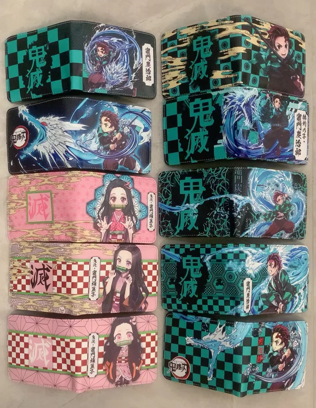 Anime Demon Slayer PU Coin Purse Carteira fofa dos desenhos animados Bolsa de armazenamento de troca de estudante Tanjiro, novo estilo