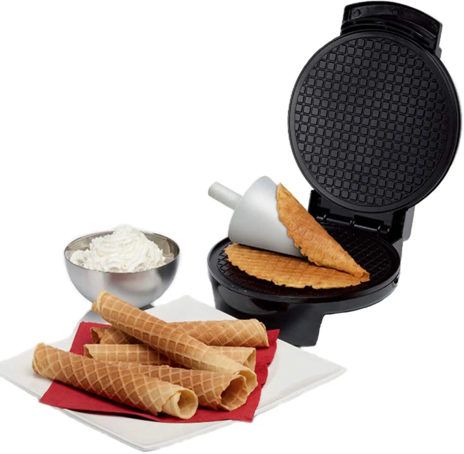 

Mini Waffle Maker,Cone Crispy Egg Roll Machine Electric Waffles Maker ， Bubble Egg Cake Oven Mini Waffle Pot Breakfast Waffle Ma