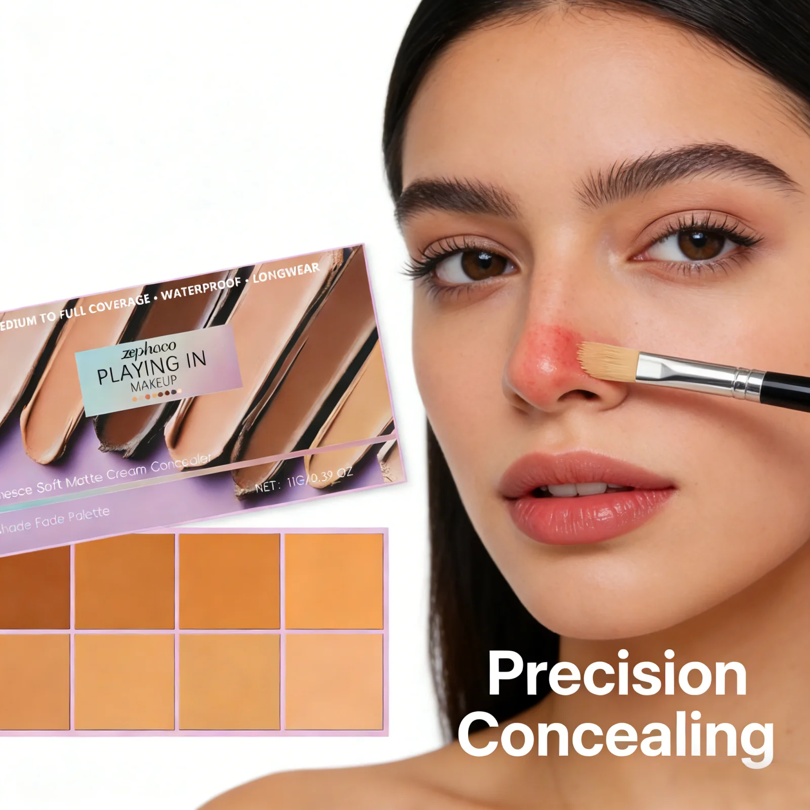 

Zephoco Cream Concealer Palette Dark Circles Cover Matte Long Lasting Soft Skin Contouring Face Concealer Makeup Cosmetics 11g