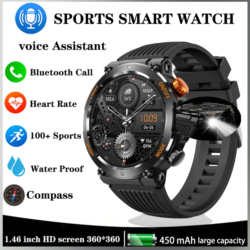 

Xiaomi Mijia Emergency Lighting Smartwatch Men Compass Heart Rate Monitor Watches Bluetooth Call Sport Fitness Smart Watch Women