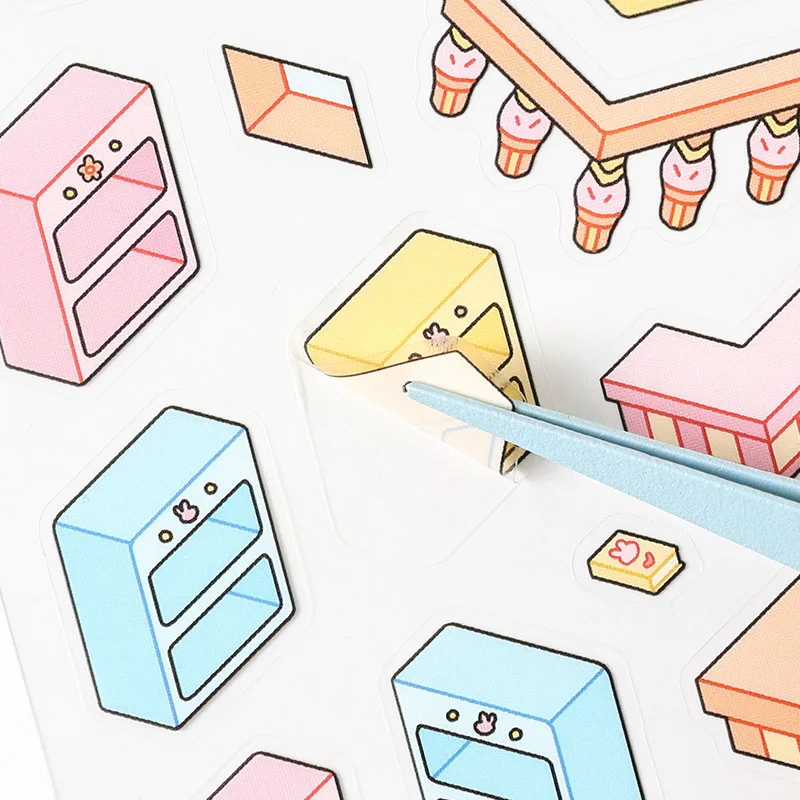 Scenes 3D Cartoon Landscape Sticker Book Kingdom DIY Scrapbook Stickers Cabin Scene Birthday Gift For Student